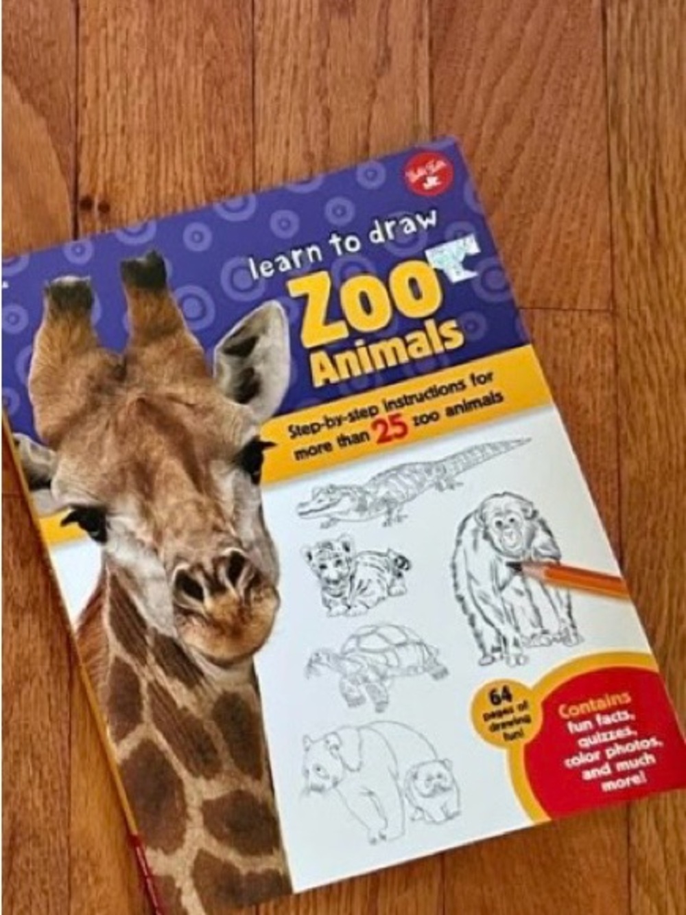 Learn to Draw Zoo Animals Kids Drawing Book - Purple and Yellow